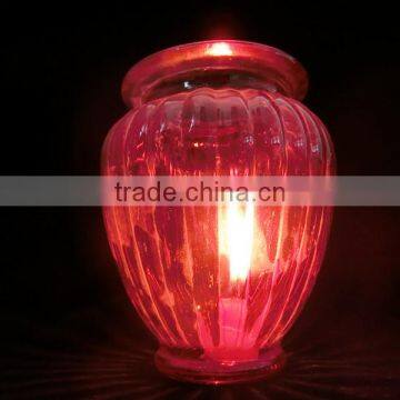 Candle Holder/Spary Colored Glass Candlestic Wax Empty Jar