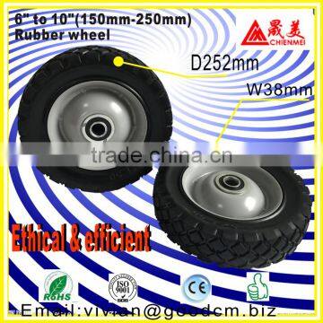 Metal wheel/Roue en metal/ Ruled Rubber Lawnmower Lawn Push Mower Wheel 6+ inch diameter