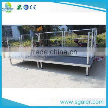 18mm anti-slip waterproof plywood adjustable height aluminum bleachers with guardrail