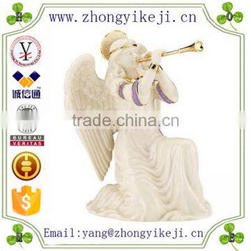 factory custom-made handmade hot new product polyresin angel with trumpet