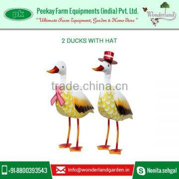 Perfectly Created Ducks With Hat Decoration to Brighten Your Garden at Best Market Rate