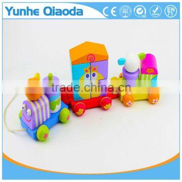 Colorful Wood Stocking Train Toys Animal Shape Blocks Education Gift photo-5