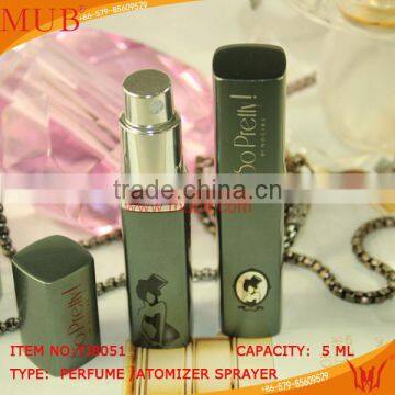 5ml Special Green Printing Sopreffy Refill Perfume Atomizer,aluminum refillable perfume bottle