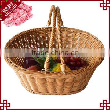 S&D Eco-friendly Rattan Cheap Furable Decorative Hand-crafted Shopping Wicker Basket With Handle photo-2