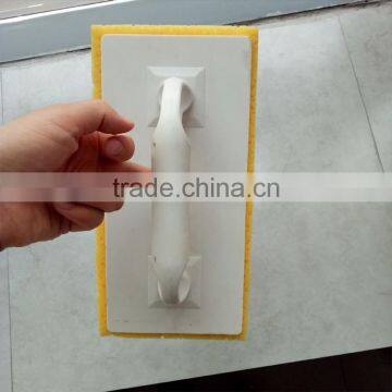 High density yellow masonry float with plastic handle sponge plastering trowel