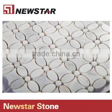 Newstar Hot Saling Italian White Carrrara Marble Flower Shape Mosaic photo-6