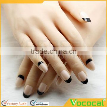 24 PCS Women Ladies Home Salon ABS French Style False Artificial Nail Art Tips Decorations