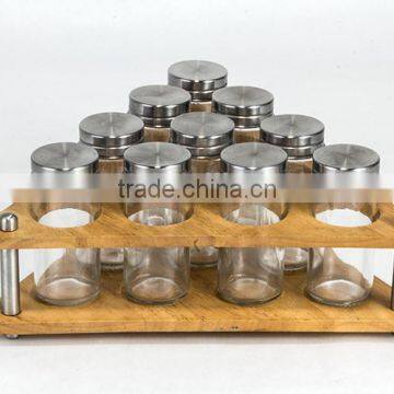 9 Pieces Stainless Steel Magnetic Container Spice Rack Set photo-4