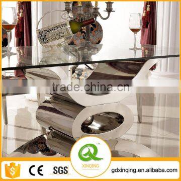 Cheap Tempered Glass Top Stainless Steel Base Console Table Modern F346 photo-2