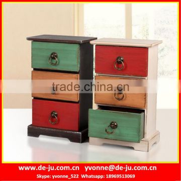 Three Layer Cabinet Wooden Multi Drawer