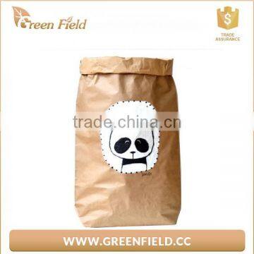 Green Field Kraft Paper Storage Bag Kids Toy Keeper Bag Storage Bag