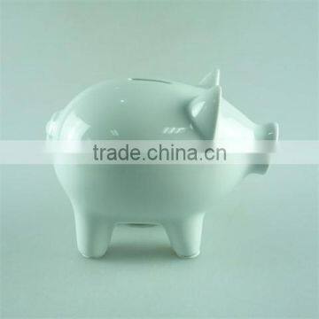 Stocklot Cheap Ceramic Pig Shape White Money Safe Box Coin Bank Saving Pot