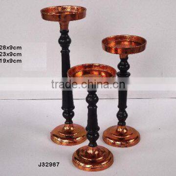 Two Tone Candle Pillar Holder in Three Sizes Made in Cast Aluminium