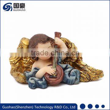 Wholesale miniature angel with golden wing angel figurines