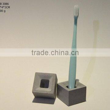 Cement toothbrush holder single minimalist square toothbrush holder