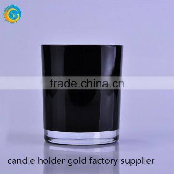 200ml clear bottom candle container shiny black jar candle