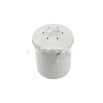 Multifunctional Kitchen Composte/Cream Pet Food Container/Zinc Metal Storage Canister/Cat/Dog Food Holder Cabinet