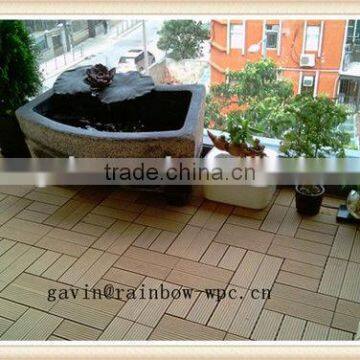 Waterproof wpc DIY floor tiles, non-slip interlocking floor tiles, wpc interlocking plastic base deck