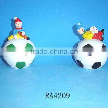 football shape ceramic money box