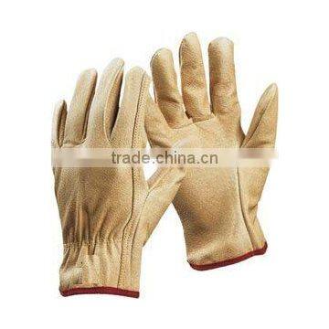 Yellow Pig Grain leather Driver glove