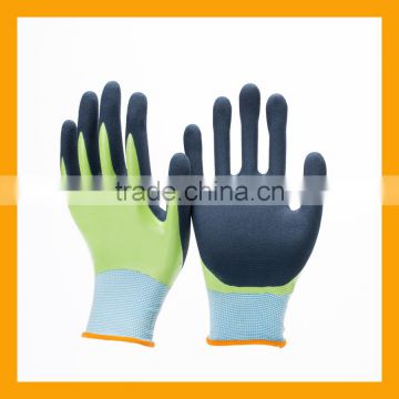 ZMSAFETY Nitrile Dipped Oil-resistant Working Gloves Black Sandy Nitrile Double Coated Palm Anti-slip Nitrile Gloves