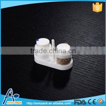 Portable eco friendly aviopack plastic PS salt and pepper shakers