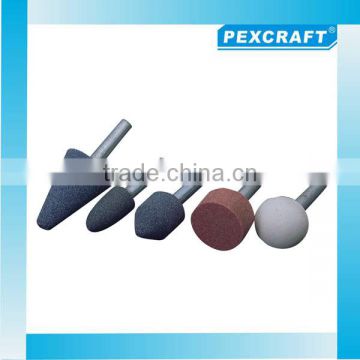 PEXCRAFT 5pcs MOUNTED STONE 6mm Shank Grinding Point Set