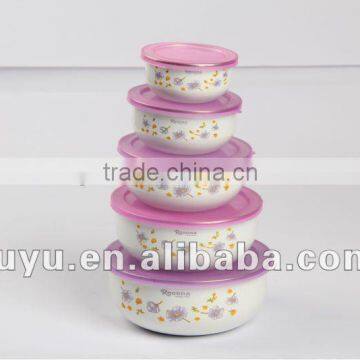 3PCS 5pcs Enamel Storage Bowl Mixing Bowl Salad Bowl Food Container photo-6