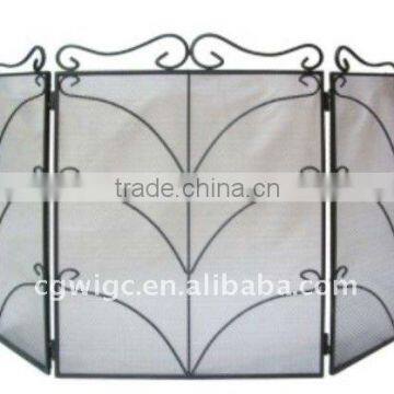 iron fire screen in black or pewter