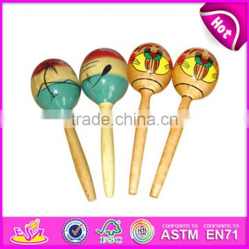 2017 Wholesale custom children mini wooden maracas percussion shaker W07I057