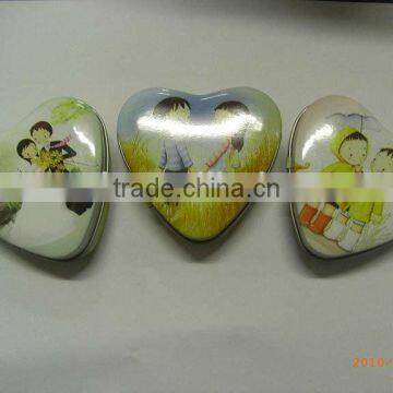 Heart Cosmetic Box, Heart Tin Case