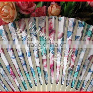 Promotional Cotton Cloth Hand Fan With Butterfly photo-3