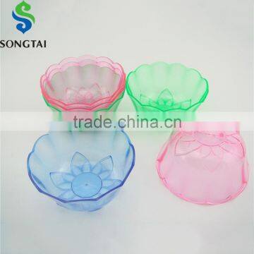 clear flower shape ice cream bowl