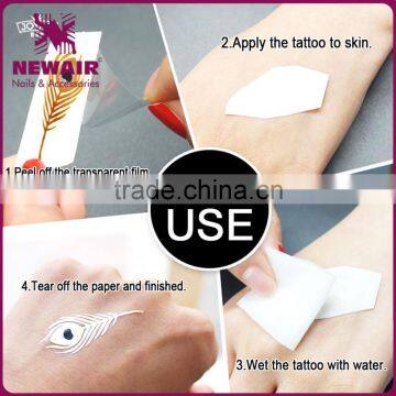 Waterpoof Tattoo Sticker Gold Metallic Fake Tatoo Temporary Stickers photo-6
