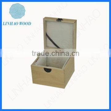Newest Rectangle Wood Box With Metal Hinge