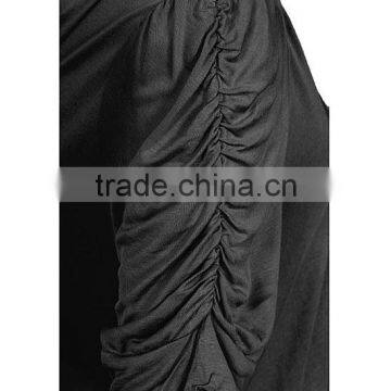 Cheap Stylish Girls Wholesale Women Black Draped Open Cardigan Plus Size Long Sleeve Solid Color Cardigan Wholesale CUSTOM photo-3