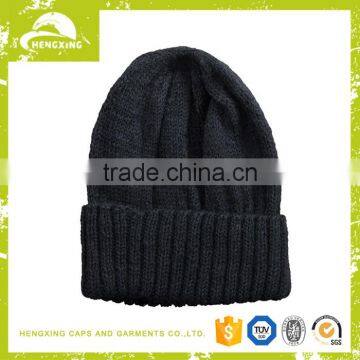 Good quality custom applique merino wool beanie/knitted beanies for sale/fold up beanie hats