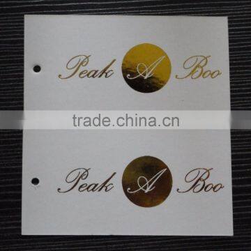 2017 Hot Sale High Quality Gold Stamping Logo Paper Hang Tags for Garments photo-3
