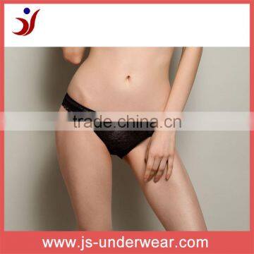 Ladies black nylon sexy lace transparent panty