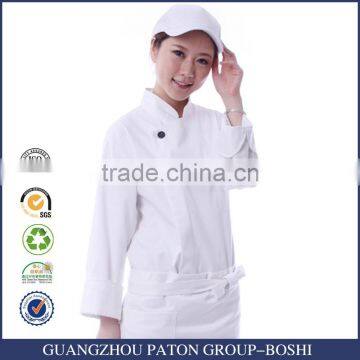 Custom White Color Long Sleeve Restaurant Hostess Uniforms
