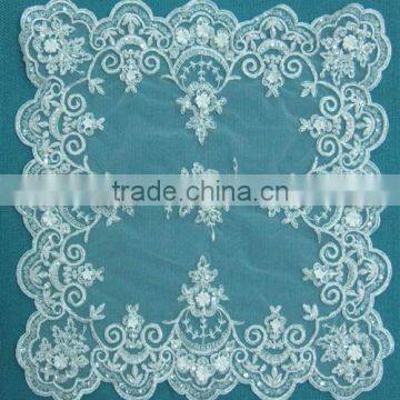 Fancy Rosette Ivory Gold White Wedding Table Cloth photo-2