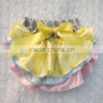 Fancy Ruffle Newborn Baby Girls Satin Panties Ruffles Bloomers photo-2