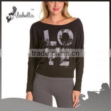 Wholesale fitness clothing women sexy long sleeve shirt