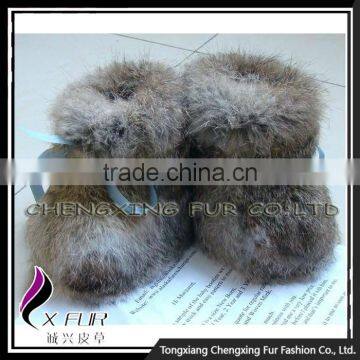 CX-SHOES-07 Genuine Rabbit Fur Cream Cute Infant Shoes Baby Shoes photo-6