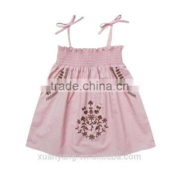 New arrival sleeveless embroider off shoulder frocks little girl princess dresses