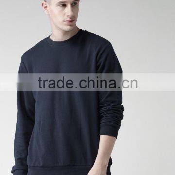 Autumn Style New Look Navy Sweatshirt Round Neck Long Sleeves Brushed Fleece Lined Sweater 80% Cotton 20% Polyester Sweaters photo-2