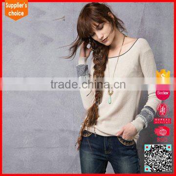 Latest design cashmere knitted sweaters jumpers 100 % cashmere sweater women