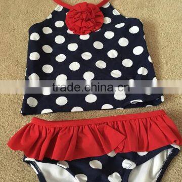 Blue and White Stripes One Piece Suit Baby Swimwear With a Bowknot photo-6