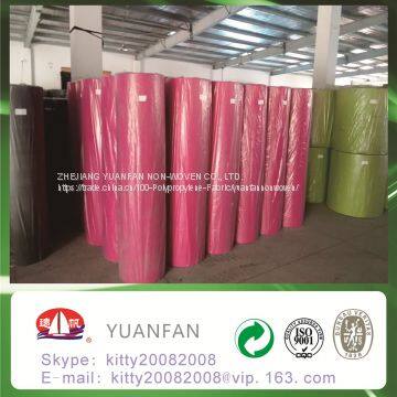 colorful polypropylenene spubnond non-woven fabric, spunbond pp nonwoven roll