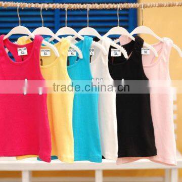 Multi Color Children's Singlet Rib Cotton Blank Vest Tank Tops photo-2